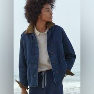 Poetry Padded Jacket in Dark Denim / size 12